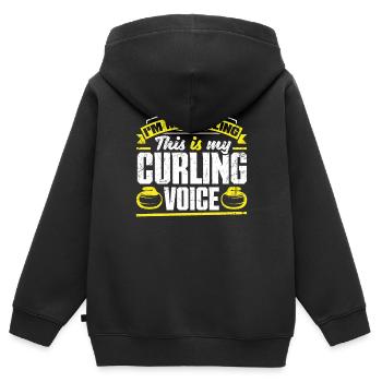 Curling Player for a Curler I'm Not Yelling - Kids Premium Organic Zip-up Hoodie - black - Back - AI Model Kid Male (0cm)