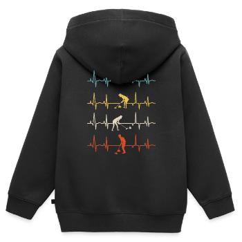 Curling Player for a Curler Heartbeat - Kinder Premium Organic Zip Hoodie - Schwarz - Hinten - AI Model Kid Male (0cm)