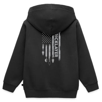 Maurer Usa Flagge Ziegel Mauerwerk - Kinder Premium Organic Zip Hoodie - Schwarz - Hinten - AI Model Kid Male (0cm)