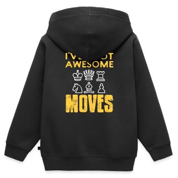 I've Got Awesome Moves Vintage Chess T-Shirt - Kinder Premium Organic Zip Hoodie - Schwarz - Hinten - AI Model Kid Male (0cm)