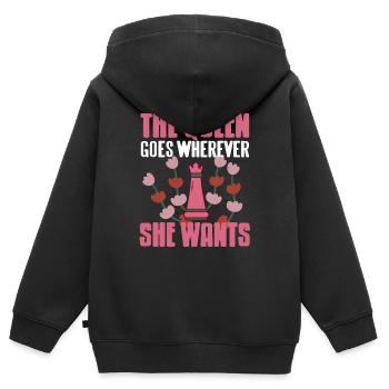 The Queen Goes Wherever She Wants Awesome Chess - Kinder Premium Organic Zip Hoodie - Schwarz - Hinten - AI Model Kid Male (0cm)