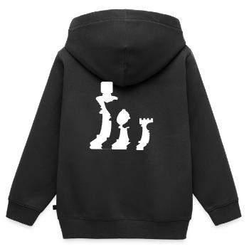 Awesome Chess Pieces Silhouette Designs T-Shirt - Kinder Premium Organic Zip Hoodie - Schwarz - Hinten - AI Model Kid Male (0cm)