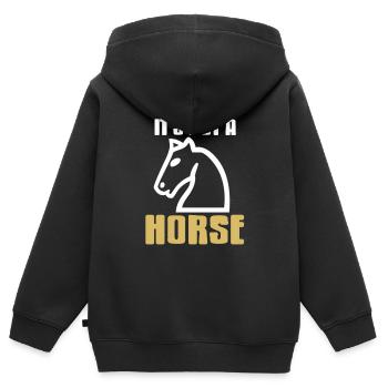 I'm Not A Horse Cool Funny Chess T-Shirt Present - Kinder Premium Organic Zip Hoodie - Schwarz - Hinten - AI Model Kid Male (0cm)