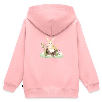 Forest Animal Deer Hare Hedgehog Flowers Name Levi - Kids Premium Organic Zip-up Hoodie - rose - Back - AI Model Kid Female (0cm)