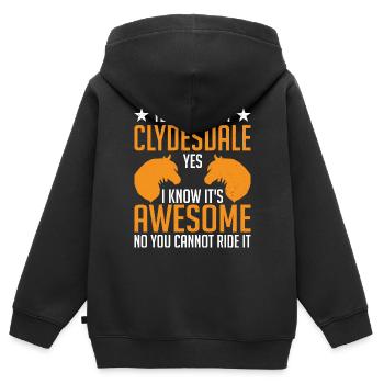 Clydesdale Cold Blood Horse Scotland Horse - Kids Premium Organic Zip-up Hoodie - black - Back - AI Model Kid Male (0cm)