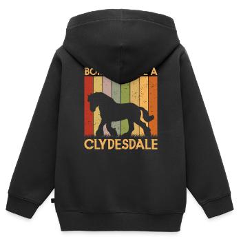 Clydesdale Cold Blood Horse Scotland Horse - Kids Premium Organic Zip-up Hoodie - black - Back - AI Model Kid Male (0cm)