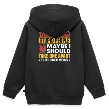 Drache Drachen Design Fabelwesen Phantasie - Kinder Premium Organic Zip Hoodie - Schwarz - Hinten - AI Model Kid Male (0cm)