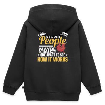 Drache Drachen Design Fabelwesen Phantasie - Kinder Premium Organic Zip Hoodie - Schwarz - Hinten - AI Model Kid Male (0cm)