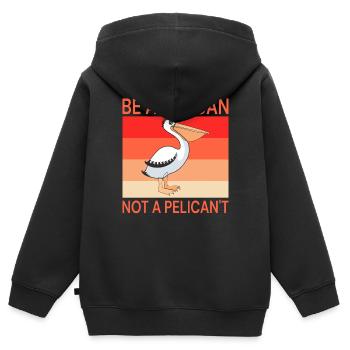 Pelikan Pelikane Vögel Wasservogel - Kinder Premium Organic Zip Hoodie - Schwarz - Hinten - AI Model Kid Male (0cm)