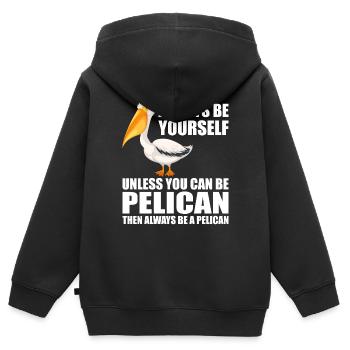 Pelikan Pelikane Vögel Wasservogel - Kinder Premium Organic Zip Hoodie - Schwarz - Hinten - AI Model Kid Male (0cm)