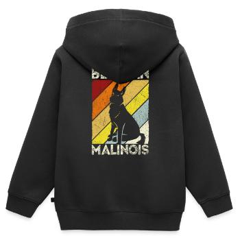 Belgian Malinois Hunde - Kinder Premium Organic Zip Hoodie - Schwarz - Hinten - AI Model Kid Male (0cm)