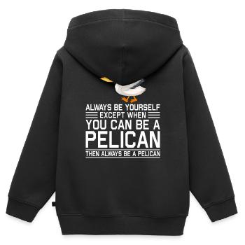 Pelikan Pelikane Vögel Wasservogel - Kinder Premium Organic Zip Hoodie - Schwarz - Hinten - AI Model Kid Male (0cm)