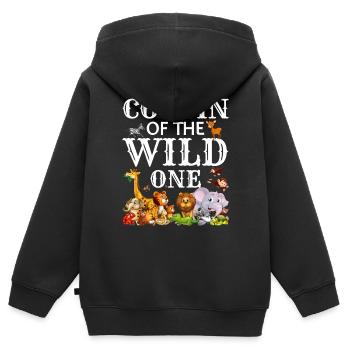Safari Wildlife Afrika die großen 5 Zoologie - Kinder Premium Organic Zip Hoodie - Schwarz - Hinten - AI Model Kid Male (0cm)