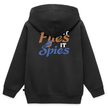 Amateurs d’oiseaux - Sweat Premium à capuche zippé enfant bio - noir - Dos - AI Model Kid Male (0cm)