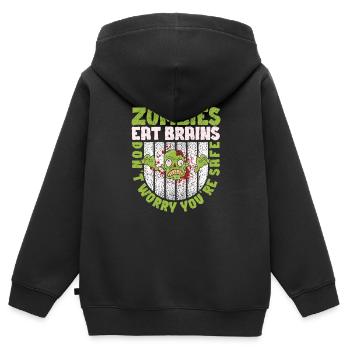 Halloween Zombie Zombies fressen Gehirne Keine - Kinder Premium Organic Zip Hoodie - Schwarz - Hinten - AI Model Kid Male (0cm)