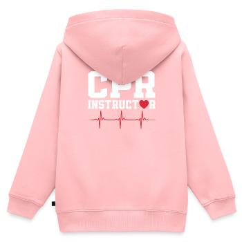 Cpr-ausbilder - Kinder Premium Organic Zip Hoodie - Rosa - Hinten - AI Model Kid Female (0cm)