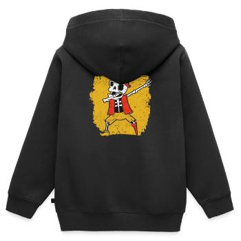 Halloween Dabbing Pirate Squelette Drôle Dab Danse - Sweat Premium à capuche zippé enfant bio - noir - Dos - AI Model Kid Male (0cm)