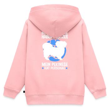 Mein Pekinese hat Personal Peking-Palasthund - Kinder Premium Organic Zip Hoodie - Rosa - Hinten - AI Model Kid Female (0cm)