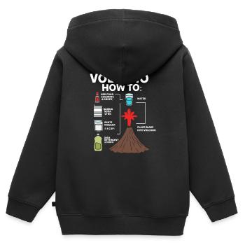 Vulkan Bau Anleitung Wissenschaft Geschenk Geeks - Kinder Premium Organic Zip Hoodie - Schwarz - Hinten - AI Model Kid Male (0cm)