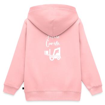 Future Cariste - Sweat Premium à capuche zippé enfant bio - rose - Dos - AI Model Kid Female (0cm)