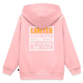 Lawyer Because Freakin' Miracle Worker Funny - Kinder Premium Organic Zip Hoodie - Rosa - Hinten - AI Model Kid Female (0cm)