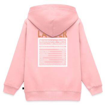 Faits nutritionnels amusants d’un avocat efficace - Sweat Premium à capuche zippé enfant bio - rose - Dos - AI Model Kid Female (0cm)