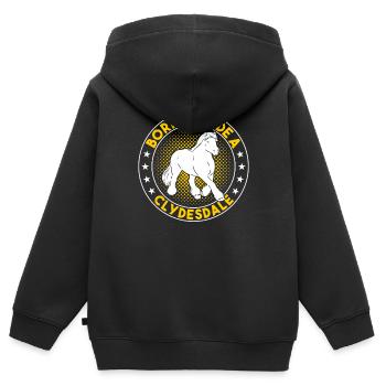 Clydesdale Horse Equestrian Sport Cold Blood Horse - Kids Premium Organic Zip-up Hoodie - black - Back - AI Model Kid Male (0cm)