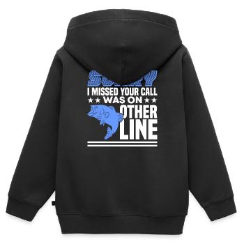 Fishing Fishing Angler Fisherman Fishing Rod - Kids Premium Organic Zip-up Hoodie - black - Back - AI Model Kid Male (0cm)