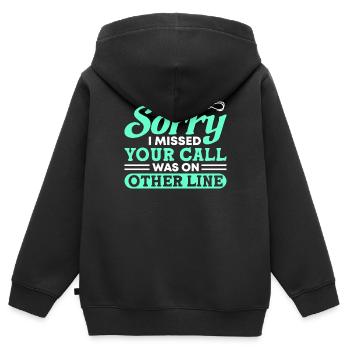 Fishing Fishing Angler Fisherman Fishing Rod - Kids Premium Organic Zip-up Hoodie - black - Back - AI Model Kid Male (0cm)