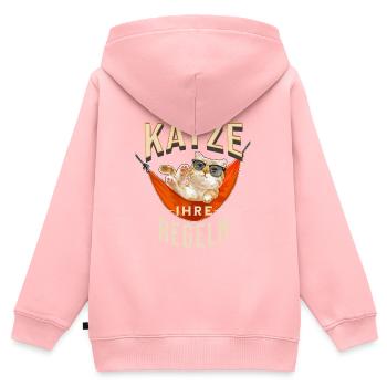 Meine Katze Ihre Regeln Fun Spruch T-Shirt Katzen - Kinder Premium Organic Zip Hoodie - Rosa - Hinten - AI Model Kid Female (0cm)