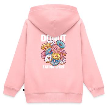 Amateur de beignets - Sweat Premium à capuche zippé enfant bio - rose - Dos - AI Model Kid Female (0cm)