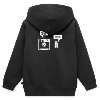 Disque USB Je suis votre père ordinateur nerd - Sweat Premium à capuche zippé enfant bio - noir - Dos - AI Model Kid Male (0cm)