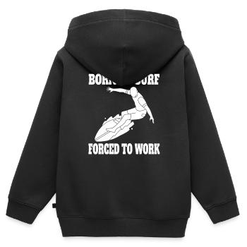 Surfer surf surf surf surf moniteur de surf - Sweat Premium à capuche zippé enfant bio - noir - Dos - AI Model Kid Male (0cm)