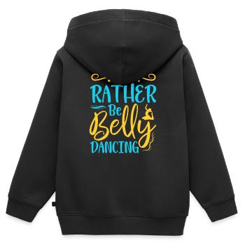 Je préfère danser le ventre dans la danse du ventre - Sweat Premium à capuche zippé enfant bio - noir - Dos - AI Model Kid Male (0cm)