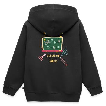 Erste Klasse Schulkind - Kinder Premium Organic Zip Hoodie - Schwarz - Hinten - AI Model Kid Male (0cm)