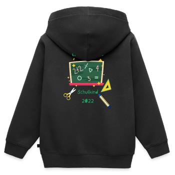 Erste Klasse Schulkind - Kinder Premium Organic Zip Hoodie - Schwarz - Hinten - AI Model Kid Male (0cm)