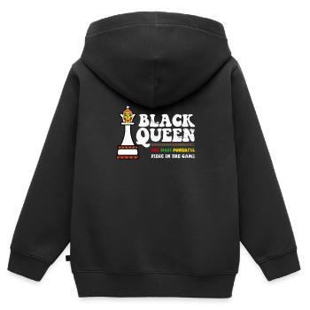 Black Queen Most Powerful Chess African American - Sweat Premium à capuche zippé enfant bio - noir - Dos - AI Model Kid Male (0cm)