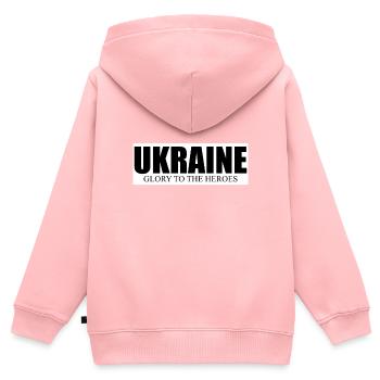 Ukraine Sieg - Kinder Premium Organic Zip Hoodie - Rosa - Hinten - AI Model Kid Female (0cm)
