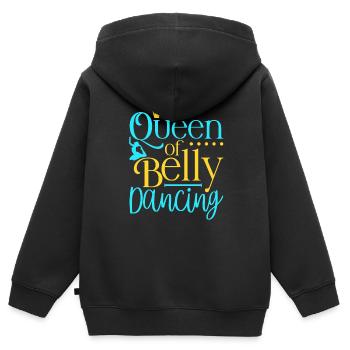 Danseuse du ventre Reine de la danse du ventre - Sweat Premium à capuche zippé enfant bio - noir - Dos - AI Model Kid Male (0cm)