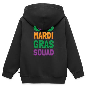 Mardi Gras Squad - Kids Premium Organic Zip-up Hoodie - black - Back - AI Model Kid Male (0cm)