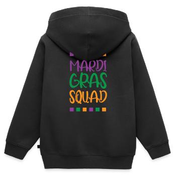 Escouade de Mardi Gras - Sweat Premium à capuche zippé enfant bio - noir - Dos - AI Model Kid Male (0cm)