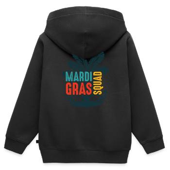 Mardi Gras Squad - Kids Premium Organic Zip-up Hoodie - black - Back - AI Model Kid Male (0cm)