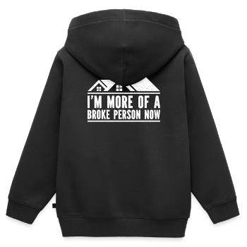 Ich bin Jetzt Noch Mehr Pleite Hausbesitzer - Kinder Premium Organic Zip Hoodie - Schwarz - Hinten - AI Model Kid Male (0cm)
