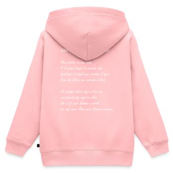 Ein einziges Wort - Kinder Premium Organic Zip Hoodie - Rosa - Hinten - AI Model Kid Female (0cm)