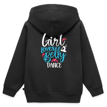 Danseuse du ventre Cette fille aime la danse du ventre - Sweat Premium à capuche zippé enfant bio - noir - Dos - AI Model Kid Male (0cm)