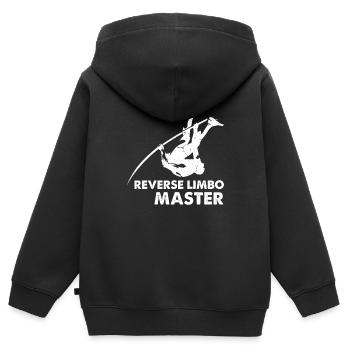 Rückwärts Limbo Master Stabhochsprung - Kinder Premium Organic Zip Hoodie - Schwarz - Hinten - AI Model Kid Male (0cm)