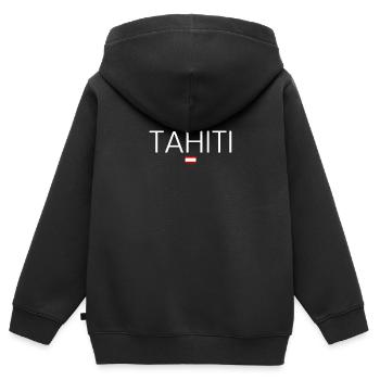 Tahiti Urlaub - Kinder Premium Organic Zip Hoodie - Schwarz - Hinten - AI Model Kid Male (0cm)