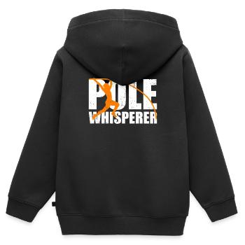 Pole Whisperer Lustiges Stabhochsprung - Kinder Premium Organic Zip Hoodie - Schwarz - Hinten - AI Model Kid Male (0cm)