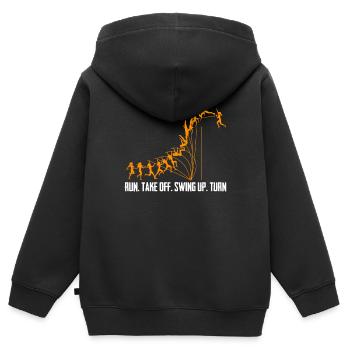 Run Take Off Swing Up Turn Stabhochsprung - Kinder Premium Organic Zip Hoodie - Schwarz - Hinten - AI Model Kid Male (0cm)