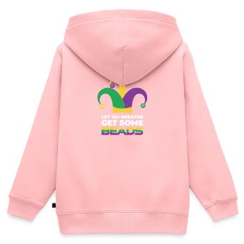 Let 'Em get some Beads Mardi Gra - Kids Premium Organic Zip-up Hoodie - rose - Back - AI Model Kid Female (0cm)